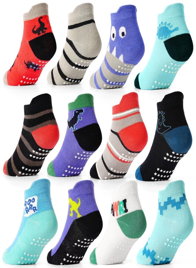 Tphon Toddler Baby Non Slip Ankle Socks with Grippers Kids Boys Girls Socks 12 Pairs for 5-7 Years Infant Children - Image 1